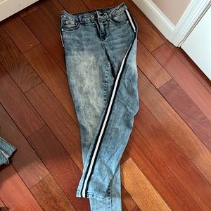 Striped MidWash Jeans